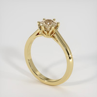 1.21 Ct. Peach Sapphire Ring, 18K Yellow Gold 2