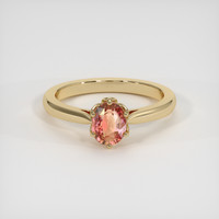 1.06 Ct. Padparadscha Sapphire Ring, 18K Yellow Gold 1