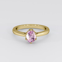 1.63 Ct. Purplish Pink Sapphire Ring, 18K Yellow Gold 1