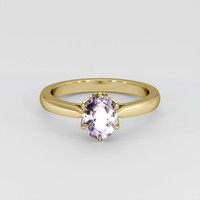 1.39 Ct. Pinkish Purple Sapphire Ring, 18K Yellow Gold 1
