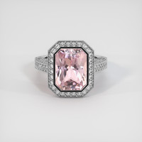 8.46 Ct. Peach Sapphire Ring, Platinum 950 1