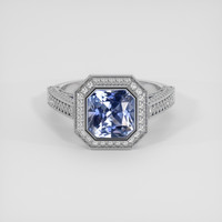 3.15 Ct. Blue Sapphire Ring, Platinum 950 1