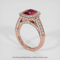 2.00 Ct. Ruby Ring, 18K Rose Gold 2