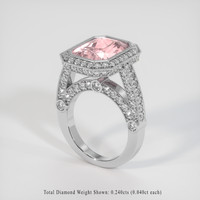 8.46 Ct. Peach Sapphire Ring, 14K White Gold 2