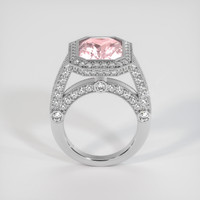 8.46 Ct. Peach Sapphire Ring, 14K White Gold 3