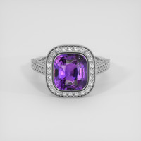 4.69 Ct. Purple Sapphire Ring, 14K White Gold 1