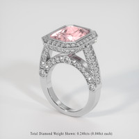 8.46 Ct. Peach Sapphire Ring, 18K White Gold 2