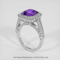 4.69 Ct. Purple Sapphire Ring, 18K White Gold 2
