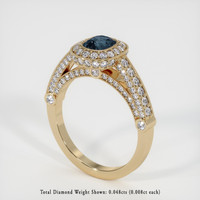 1.07 Ct. Greenish Blue Sapphire Ring, 14K Yellow Gold 2
