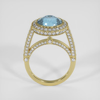 6.99 Ct. Greyish Blue Sapphire Ring, 14K Yellow Gold 3
