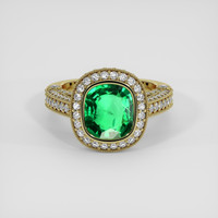 3.21 Ct. Emerald Ring, 18K Yellow Gold 1