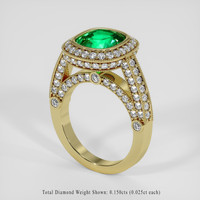 3.21 Ct. Emerald Ring, 18K Yellow Gold 2