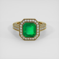 3.72 Ct. Emerald Ring, 18K Yellow Gold 1