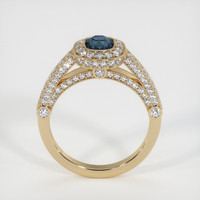 1.07 Ct. Greenish Blue Sapphire Ring, 18K Yellow Gold 3