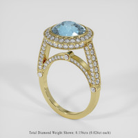 6.99 Ct. Greyish Blue Sapphire Ring, 18K Yellow Gold 2