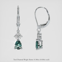 <span>1.54</span>&nbsp;<span class="tooltip-light">Ct.Tw.<span class="tooltiptext">Total Carat Weight</span></span> Bluish Green Sapphire Earrings, 14K White Gold 2