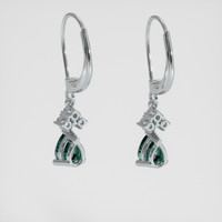 <span>1.54</span>&nbsp;<span class="tooltip-light">Ct.Tw.<span class="tooltiptext">Total Carat Weight</span></span> Bluish Green Sapphire Earrings, 14K White Gold 4