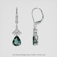<span>3.44</span> <span class="tooltip-light">Ct.Tw.<span class="tooltiptext">Total Carat Weight</span></span> Bluish Green Sapphire Earrings, 14K White Gold 2