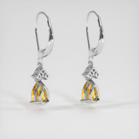 <span>2.17</span>&nbsp;<span class="tooltip-light">Ct.Tw.<span class="tooltiptext">Total Carat Weight</span></span> Sapphire Earrings, 14K White Gold 4