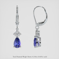 <span>2.36</span> <span class="tooltip-light">Ct.Tw.<span class="tooltiptext">Total Carat Weight</span></span> Purple Sapphire Earrings, 14K White Gold 2
