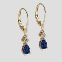 <span>1.16</span>&nbsp;<span class="tooltip-light">Ct.Tw.<span class="tooltiptext">Total Carat Weight</span></span> Blue Sapphire Earrings, 14K Yellow Gold 3
