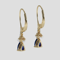 <span>1.16</span>&nbsp;<span class="tooltip-light">Ct.Tw.<span class="tooltiptext">Total Carat Weight</span></span> Blue Sapphire Earrings, 14K Yellow Gold 4