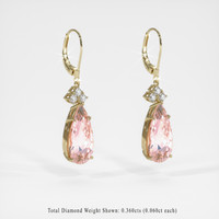 <span>10.88</span> <span class="tooltip-light">Ct.Tw.<span class="tooltiptext">Total Carat Weight</span></span> Peach Morganite Earrings, 14K Yellow Gold 3
