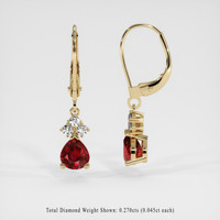 2.20 Ct.Tw. Ruby Earrings, 14K Yellow Gold 2