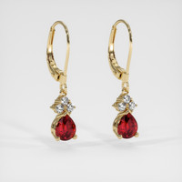 2.20 Ct.Tw. Ruby Earrings, 14K Yellow Gold 3