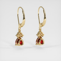 2.20 Ct.Tw. Ruby Earrings, 14K Yellow Gold 4