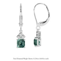 2.08 Ct.Tw. Bluish Green Sapphire Earrings, 14K White Gold 2