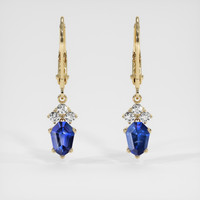 1.48 Ct.Tw. Color Change Sapphire Earrings, 14K Yellow Gold 1