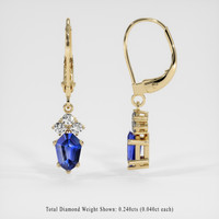 1.48 Ct.Tw. Color Change Sapphire Earrings, 14K Yellow Gold 2