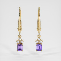 <span>0.77</span>&nbsp;<span class="tooltip-light">Ct.Tw.<span class="tooltiptext">Total Carat Weight</span></span> Sapphire Earrings, 14K Yellow Gold 1