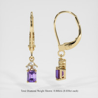 <span>0.77</span>&nbsp;<span class="tooltip-light">Ct.Tw.<span class="tooltiptext">Total Carat Weight</span></span> Sapphire Earrings, 14K Yellow Gold 2