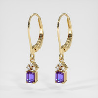 <span>0.77</span>&nbsp;<span class="tooltip-light">Ct.Tw.<span class="tooltiptext">Total Carat Weight</span></span> Sapphire Earrings, 14K Yellow Gold 3