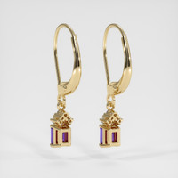 <span>0.77</span>&nbsp;<span class="tooltip-light">Ct.Tw.<span class="tooltiptext">Total Carat Weight</span></span> Sapphire Earrings, 14K Yellow Gold 4