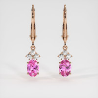 <span>1.27</span>&nbsp;<span class="tooltip-light">Ct.Tw.<span class="tooltiptext">Total Carat Weight</span></span> Sapphire Earrings, 14K Rose Gold 1