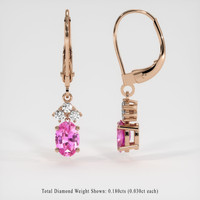 <span>1.27</span>&nbsp;<span class="tooltip-light">Ct.Tw.<span class="tooltiptext">Total Carat Weight</span></span> Sapphire Earrings, 14K Rose Gold 2