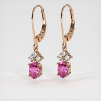 <span>1.27</span>&nbsp;<span class="tooltip-light">Ct.Tw.<span class="tooltiptext">Total Carat Weight</span></span> Sapphire Earrings, 14K Rose Gold 3