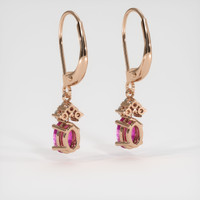 <span>1.27</span>&nbsp;<span class="tooltip-light">Ct.Tw.<span class="tooltiptext">Total Carat Weight</span></span> Sapphire Earrings, 14K Rose Gold 4