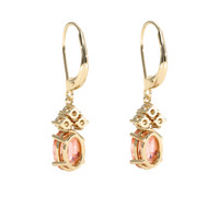 <span>4.11</span>&nbsp;<span class="tooltip-light">Ct.Tw.<span class="tooltiptext">Total Carat Weight</span></span> Sapphire Earrings, 14K Yellow Gold 4