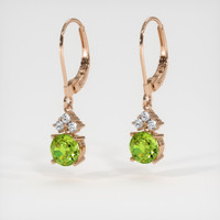 <span>1.92</span> <span class="tooltip-light">Ct.Tw.<span class="tooltiptext">Total Carat Weight</span></span> Green (Lime Green) Peridot Earrings, 14K Rose Gold 3