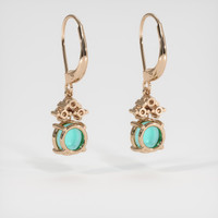 <span>1.90</span> <span class="tooltip-light">Ct.Tw.<span class="tooltiptext">Total Carat Weight</span></span> Greenish Blue Turquoise Earrings, 14K Rose Gold 4