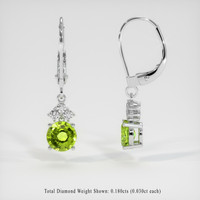 <span>1.92</span> <span class="tooltip-light">Ct.Tw.<span class="tooltiptext">Total Carat Weight</span></span> Green Peridot Earrings, 14K White Gold 2