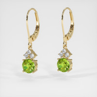 <span>1.92</span> <span class="tooltip-light">Ct.Tw.<span class="tooltiptext">Total Carat Weight</span></span> Green Peridot Earrings, 14K Yellow Gold 3