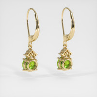 <span>1.92</span> <span class="tooltip-light">Ct.Tw.<span class="tooltiptext">Total Carat Weight</span></span> Green Peridot Earrings, 14K Yellow Gold 4