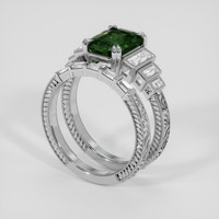 3.26 Ct. Bluish Green Sapphire Ring, Platinum 950 2