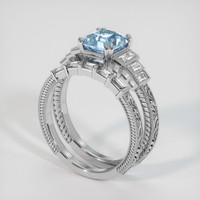1.58 Ct. Blue Sapphire Ring, 10K White Gold 2