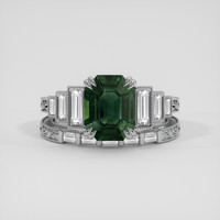 3.26 Ct. Bluish Green Sapphire Ring, 14K White Gold 1